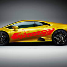 Adesivi Grafici Strisce Laterali Bull in Vinile da Corsa per Lamborghini Huracan Evo 3