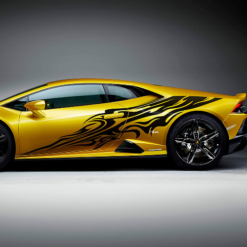 Grafica adesiva in vinile con strisce tribali laterali per Lamborghini Huracan Evo
