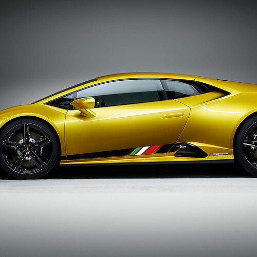 Adesivo in vinile con grafica a strisce della bandiera italiana per Lamborghini Huracan Evo
