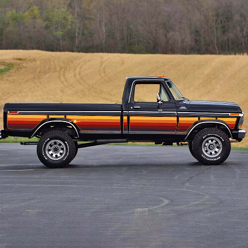 Adesivo in Vinile Grafica Laterale Vintage a Gradiente Retro per Musclecar truck Ranger Lariat