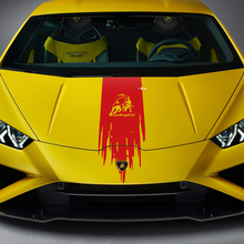 Adesivo in vinile a strisce da corsa con effetto consumato per cofano per Lamborghini Huracan Evo
 3