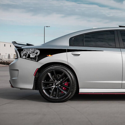 Fascia laterale posteriore in vinile adesivo per Dodge Charger Demon Scat Pack
