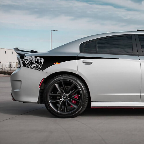 Adesivo in vinile per fiancata posteriore Demon Scat Pack per Dodge Charger
