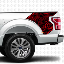 Coppia di adesivi grafici per fianco letto mappa topografica per Ford F150 Raptor
 3