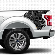 Coppia di adesivi grafici per fianco letto mappa topografica per Ford F150 Raptor
 4