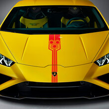 Adesivo in vinile a strisce per cofano, grafica da corsa per Lamborghini Huracan Evo
 3