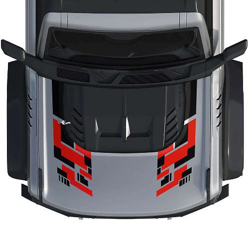 Set di adesivi in vinile Techno Style Graphics per cofano di camion Musclecar a cavalli di potenza