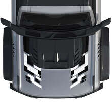 Set di adesivi in vinile Techno Style Graphics per cofano di camion Musclecar a cavalli di potenza_2