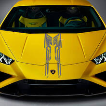 Striscia di Design Cofano Adesivo in Vinile Racing Grafica 4 per Lamborghini Huracan Evo 2