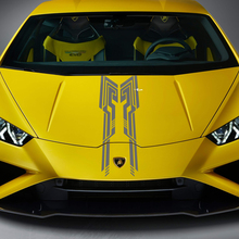 Adesivo in vinile per grafica striscia design cappuccio da corsa per Lamborghini Huracan Evo
 2