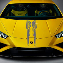 Adesivo in vinile per grafica striscia design cappuccio da corsa per Lamborghini Huracan Evo
 2