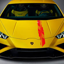 Striscia di Design Cofano Adesivo Vinile Racing Grafica 3 per Lamborghini Huracan Evo 3