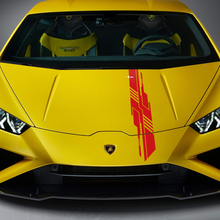Design della striscia della carrozzeria del cofano Adesivo in vinile da corsa Grafica per Lamborghini Huracan Evo 2
 3