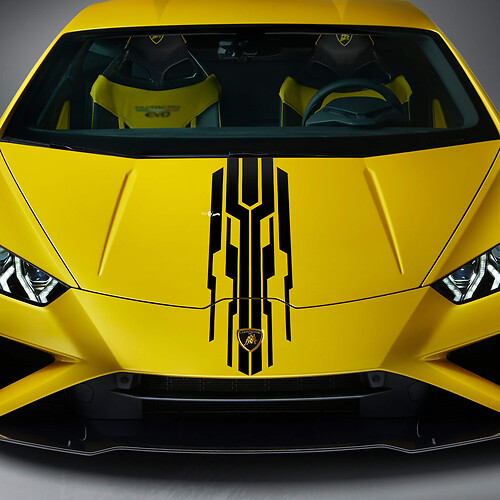 Design della striscia della carrozzeria del cofano in vinile adesivo da corsa per Lamborghini Huracan Evo 2
