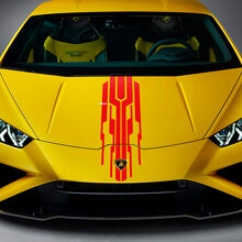 Design della striscia della carrozzeria del cofano in vinile adesivo da corsa per Lamborghini Huracan Evo 2
 3