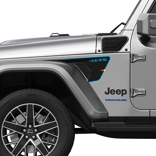 Adesivo in vinile per griglia parafango 4xe per Jeep Wrangler JL JLU Gladiator
