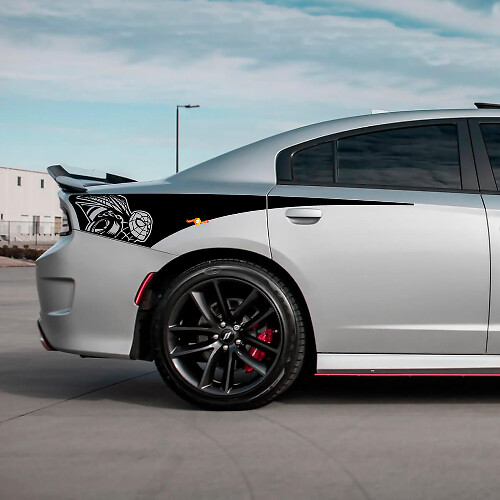 Adesivo in vinile per fiancata posteriore Spider Scat Pack per Dodge Charger
