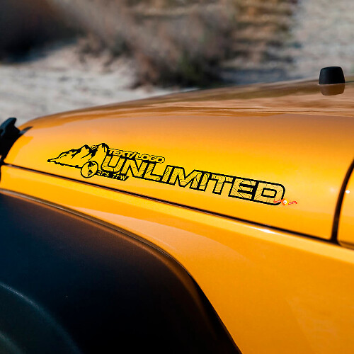Kit di Adesivi Laterali in Vinile Unlimited Mountain per Cofano Jeep Wrangler