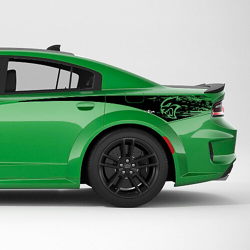 Hellcat Distressed Adesivo in vinile per fiancata posteriore per Dodge Charger
