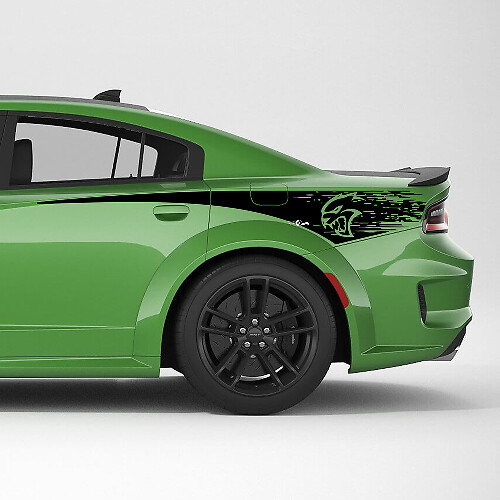 Hellcat Distressed Adesivo in vinile per fiancata posteriore per Dodge Charger

