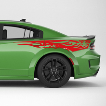 Fiamme Striscia Laterale Posteriore in Vinile Adesivo Decalcomania per Dodge Charger
 3