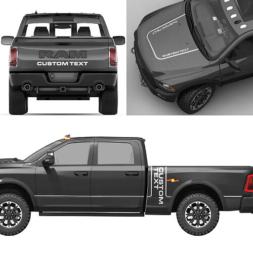 Kit Completo di Adesivi in Vinile con Lettering Personalizzato per Dodge Ram Power Wagon
