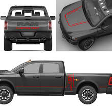 Kit Completo di Adesivi in Vinile con Lettering Personalizzato per Dodge Ram Power Wagon_2