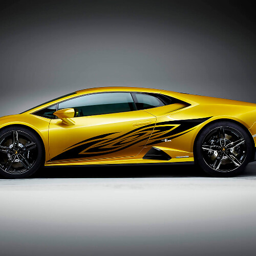 Adesivo in Vinile con Grafiche Laterali Fiamme per Lamborghini Huracan Evo