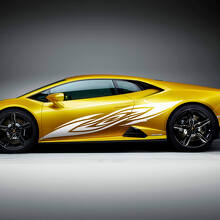 Adesivo in Vinile con Grafiche Laterali Fiamme per Lamborghini Huracan Evo 2