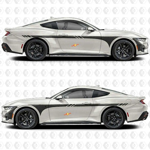 Kit di Adesivi in Vinile con Strisce Laterali Racing per Musclecar Mustang GT