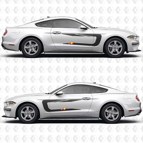 Adesivi in Vinile a Strisce per Porte Stile Racing per Musclecar Mustang