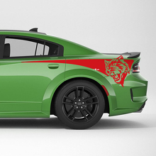 Kit di decalcomanie in vinile strisce laterali posteriori Hellcat per Dodge Charger_3