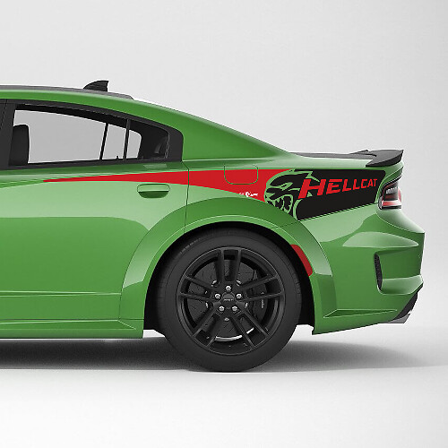 Hellcat SRT 2 colors Rear Quarter Side Stripe Vinyl Decal Sticker for Dodge Charger