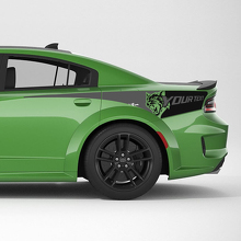 Set di Adesivi in Vinile Striscia Laterale Posteriore Hellcat Wildcat per Dodge Charger_2