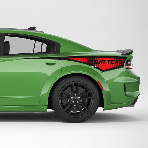 Kit adesivo in vinile con striscia laterale posteriore personalizzata e perforata per Dodge Charger