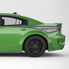 Kit adesivo in vinile con striscia laterale posteriore personalizzata e perforata per Dodge Charger_2