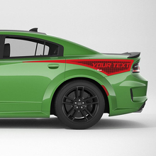 Kit adesivo in vinile con striscia laterale posteriore personalizzata e perforata per Dodge Charger_3