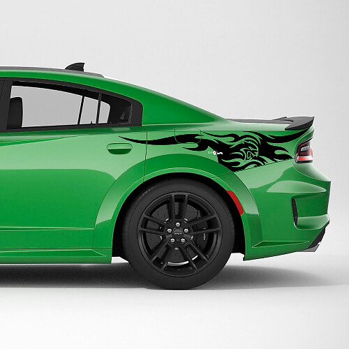 Hellcat SRT Adesivo in vinile per striscia laterale posteriore tribale per Dodge Charger
