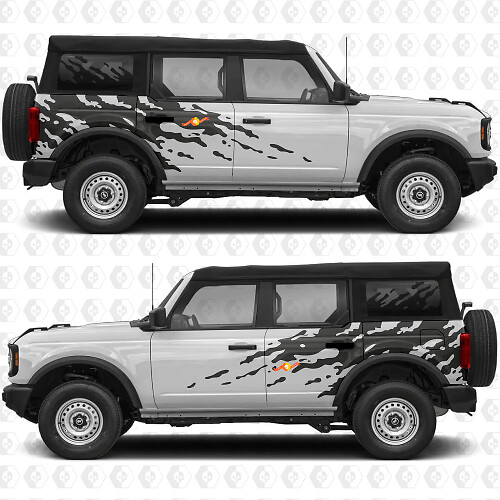 Kit adesivi laterali in vinile con grafica splash fango per Musclecar horse