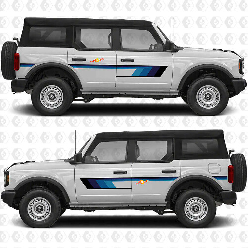 Strisce Laterali Retro Vintage Adesivo in Vinile 3 per Ford Bronco