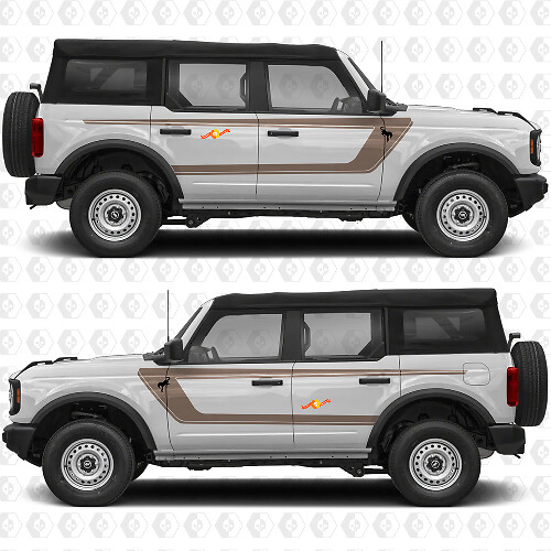 Side Doors Retro Stripes Decals for Ford Bronco | Vintage Graphics Stickers