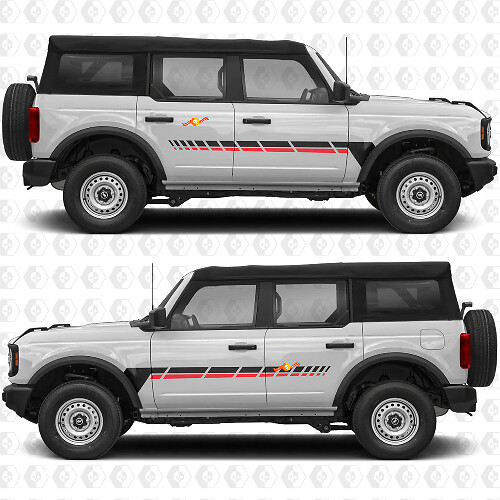 Side Doors Racing Stripes Decals for Ford Bronco