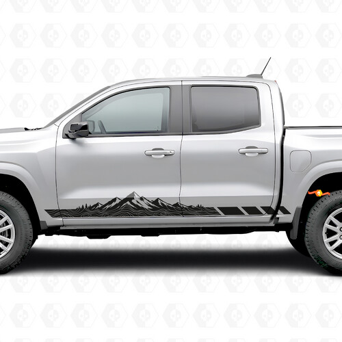 Strisce in Vinile Topografiche Montagna per Porta e Minigonne per Chevrolet Colorado 3ª Gen 2023-2026