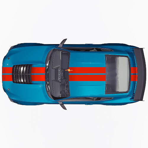 Hood Roof Offset Twin Double Stripes Racing Decals Stickers for Ford Mustang