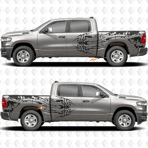 Kit Adesivi Laterali in Vinile Spider e Splash per Dodge Ram 1500