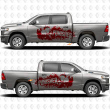 Adesivo Vinil Laterale con Schizzi di Fango Teschio Punisher per Dodge Ram 1500_2