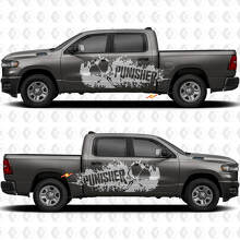 Adesivo Vinil Laterale con Schizzi di Fango Teschio Punisher per Dodge Ram 1500_3