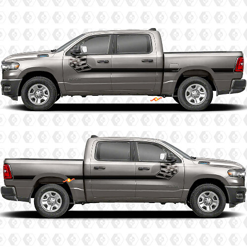 Kit di Adesivi in Vinile a Strisce Laterali con Bandiera USA per Dodge RAM 1500