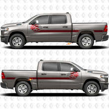 Kit di Adesivi in Vinile a Strisce Laterali con Bandiera USA per Dodge RAM 1500_2