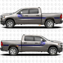 Kit di Adesivi in Vinile a Strisce Laterali con Bandiera USA per Dodge RAM 1500_3